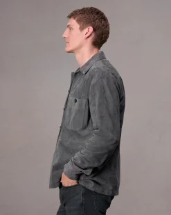 rag & bone Hyde Suede Shirt Thunder Blue Outlet