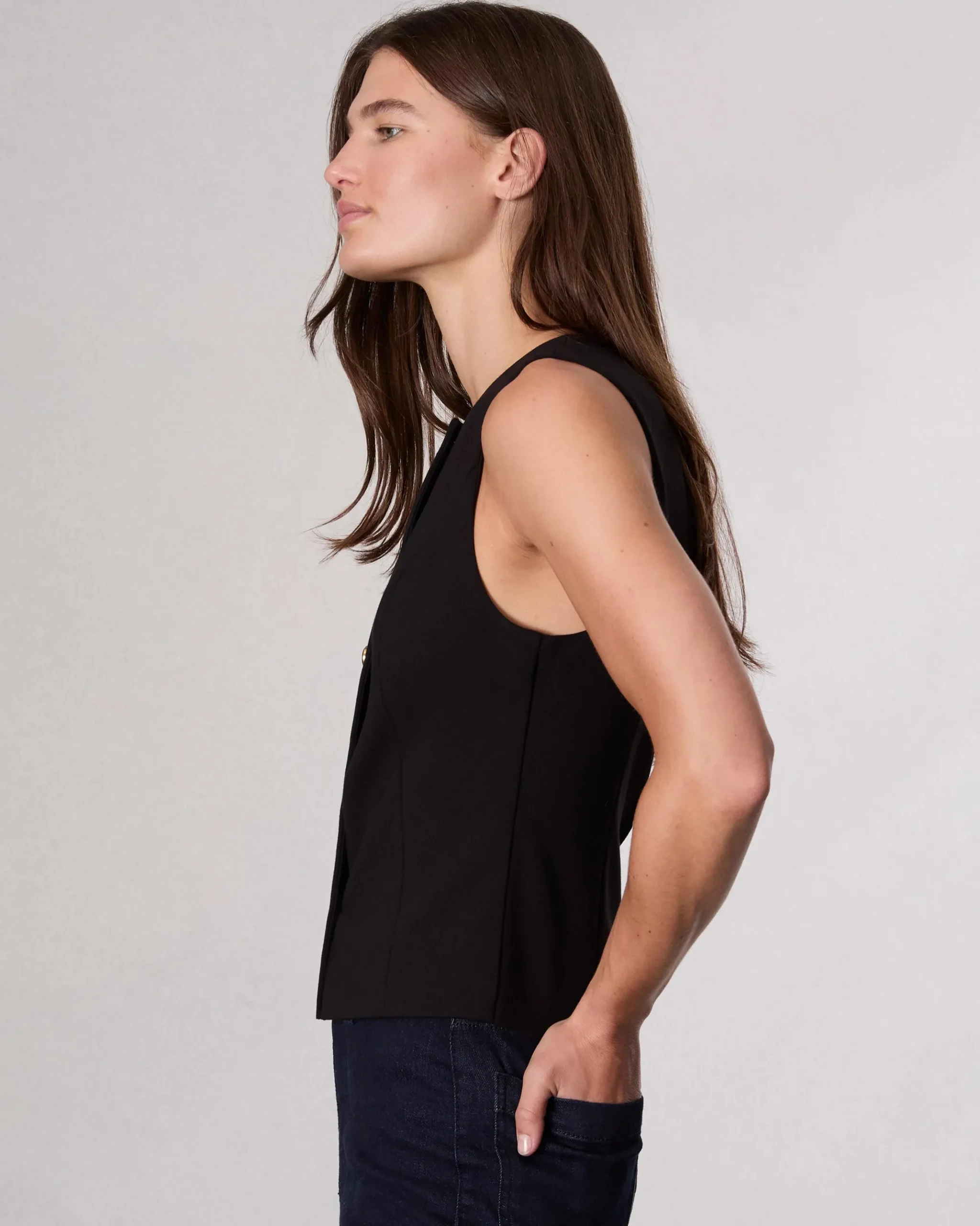 rag & bone Irina Ponte Vest Black Fashion
