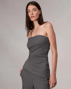 rag & bone Irina Strapless Ponte Top Charcoal Store