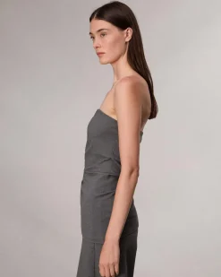 rag & bone Irina Strapless Ponte Top Charcoal Store