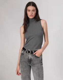rag & bone Irina Turtleneck Tank Charcoal Fashion