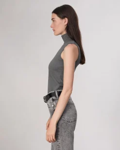 rag & bone Irina Turtleneck Tank Charcoal Fashion