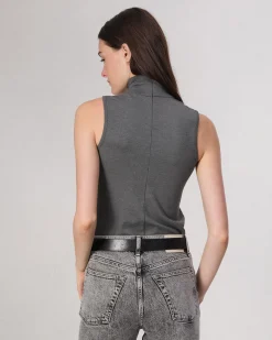 rag & bone Irina Turtleneck Tank Charcoal Fashion