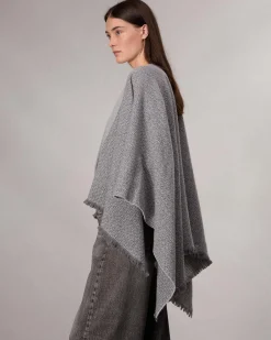 rag & bone Joni Reversible Poncho Mid Grey Greige Best
