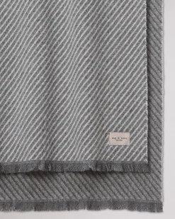 rag & bone Joni Stripe Wool Scarf Mid Grey Greige Shop