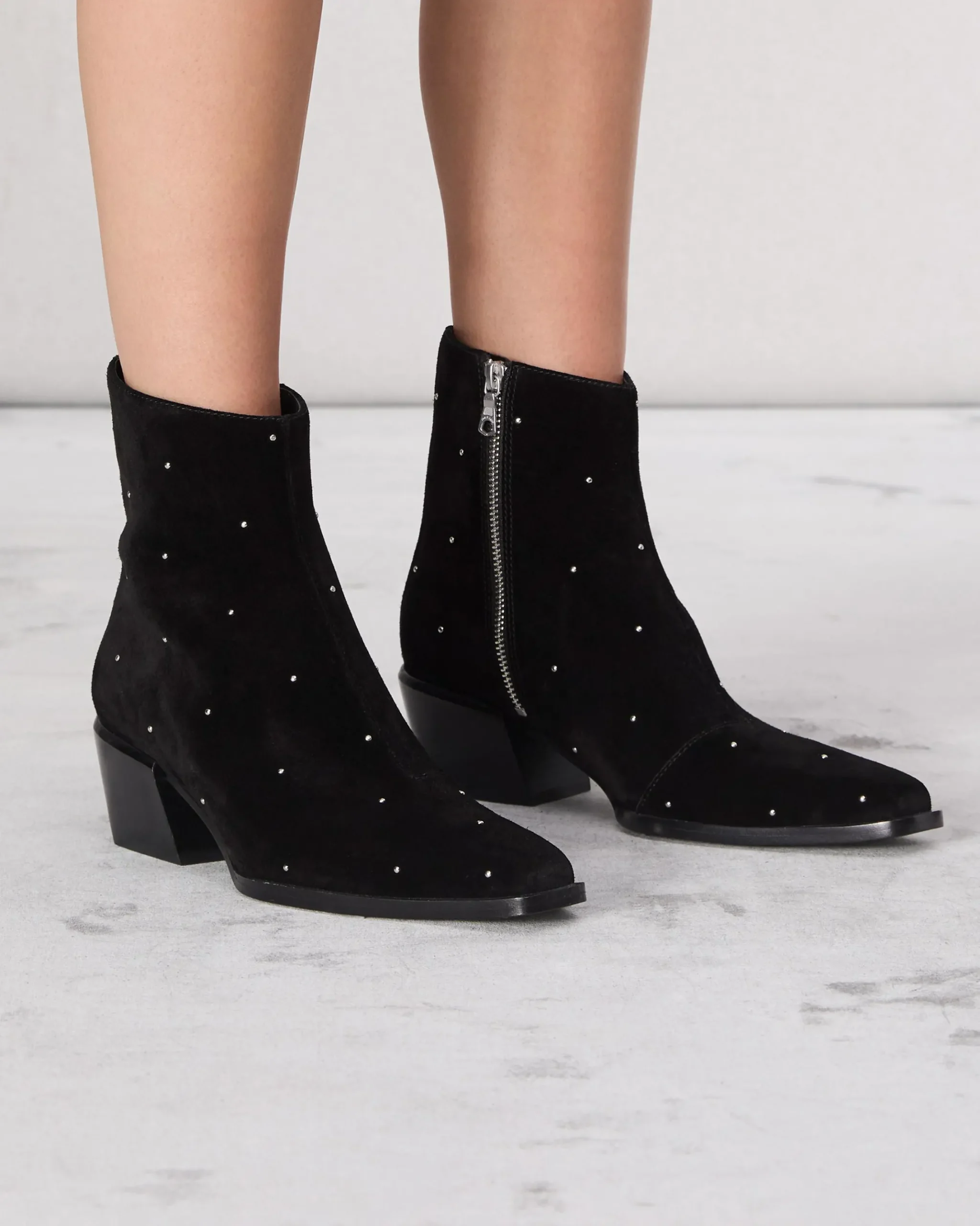rag & bone Joni Stud Suede Boot Black Suede Sale