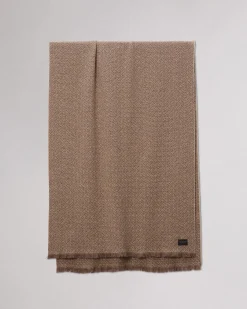 rag & bone Joni Wool Tweed Scarf Walnut Biscuit Cheap