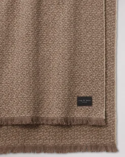 rag & bone Joni Wool Tweed Scarf Walnut Biscuit Cheap
