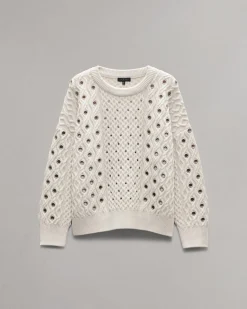 rag & bone Kat Cable-Knit Sweater Ivory Cheap
