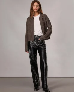 rag & bone Kerry Cable-Knit Cardigan Brown Hot