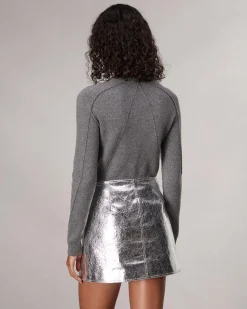 rag & bone Kyla Faux Leather Skirt Silver Best Sale