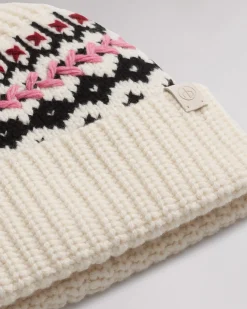 rag & bone Leigh Fair Isle Beanie Ivory Outlet