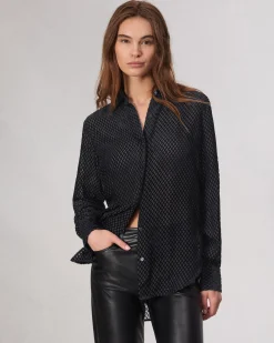 rag & bone Lila Patterned Shirt Black Shop