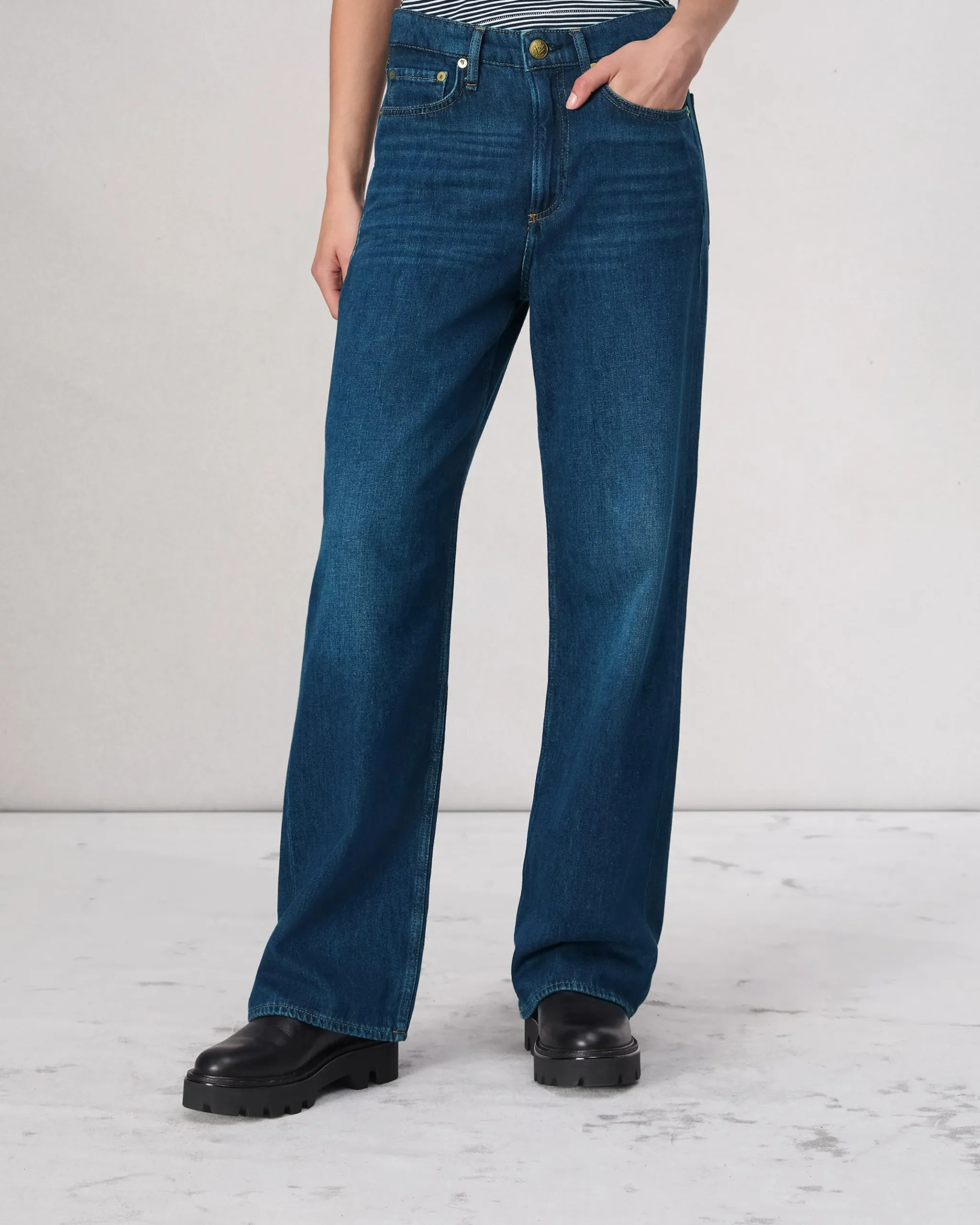 rag & bone Logan Wide-Leg Jean Annalise Cheap