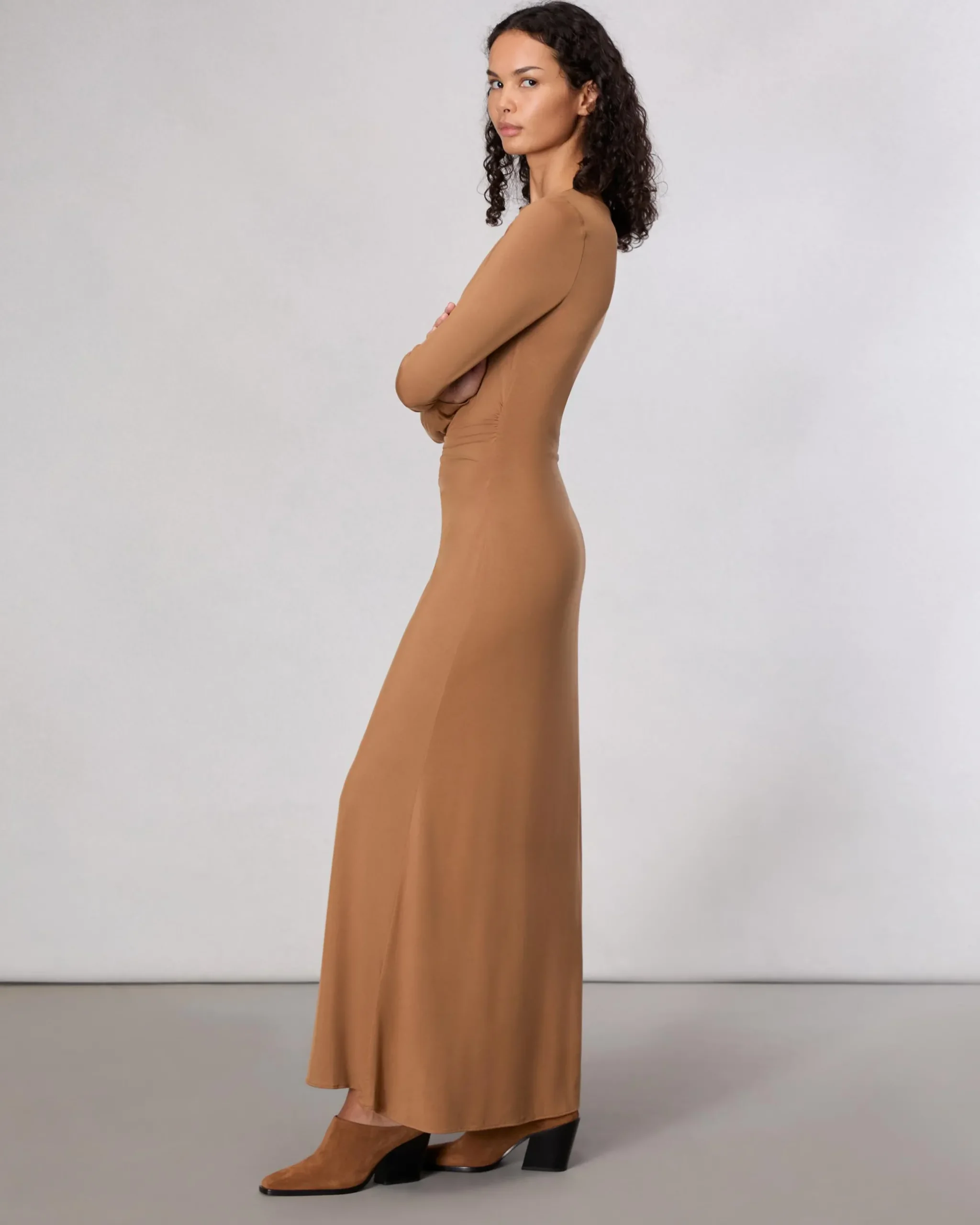 rag & bone Luca Draped Maxi Dress Khaki Cheap