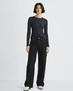 rag & bone Luca Long Sleeve Tee Black Sale