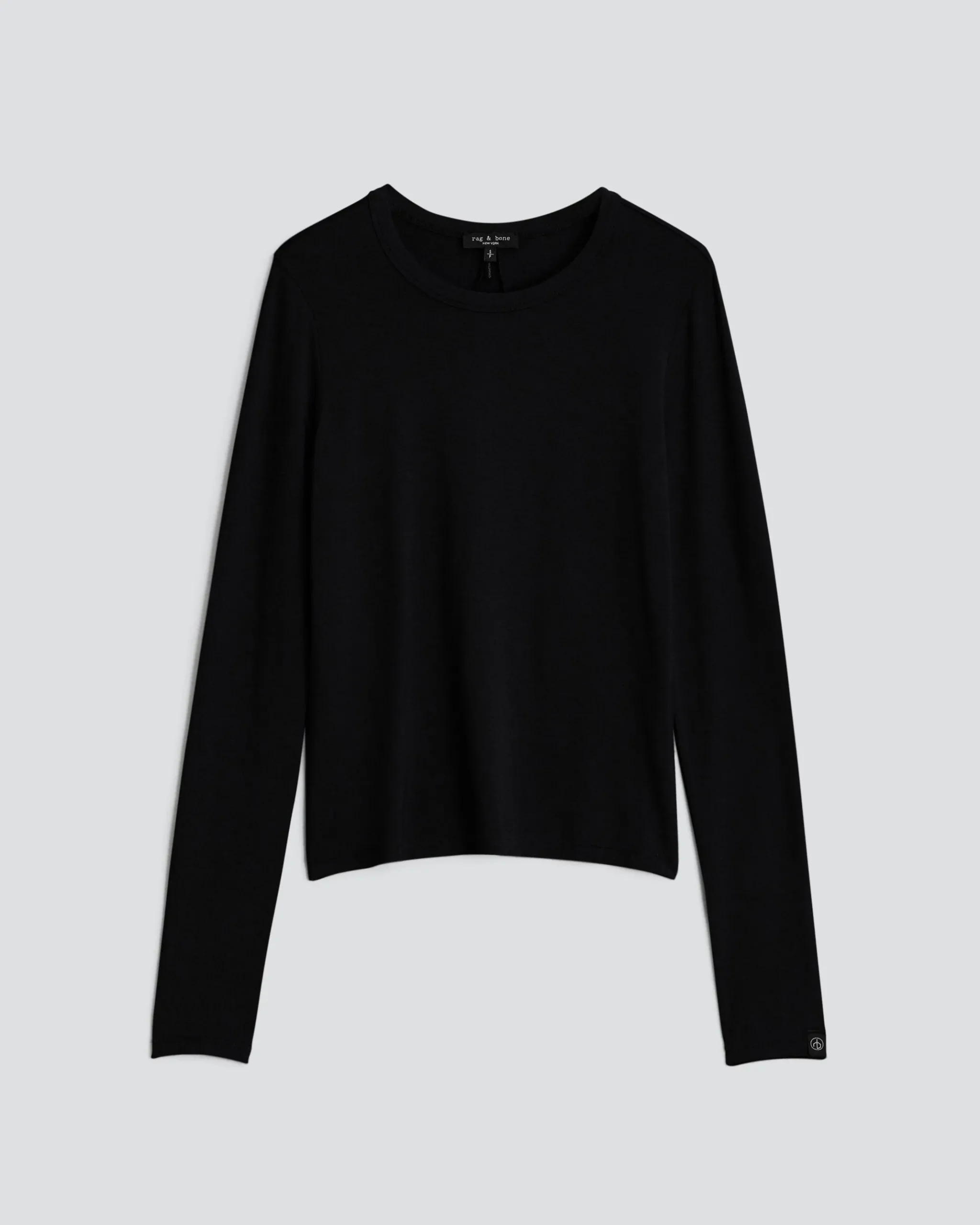 rag & bone Luca Long Sleeve Tee Black Sale