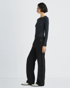 rag & bone Luca Long Sleeve Tee Black Sale