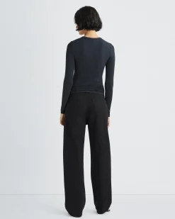 rag & bone Luca Long Sleeve Tee Black Sale