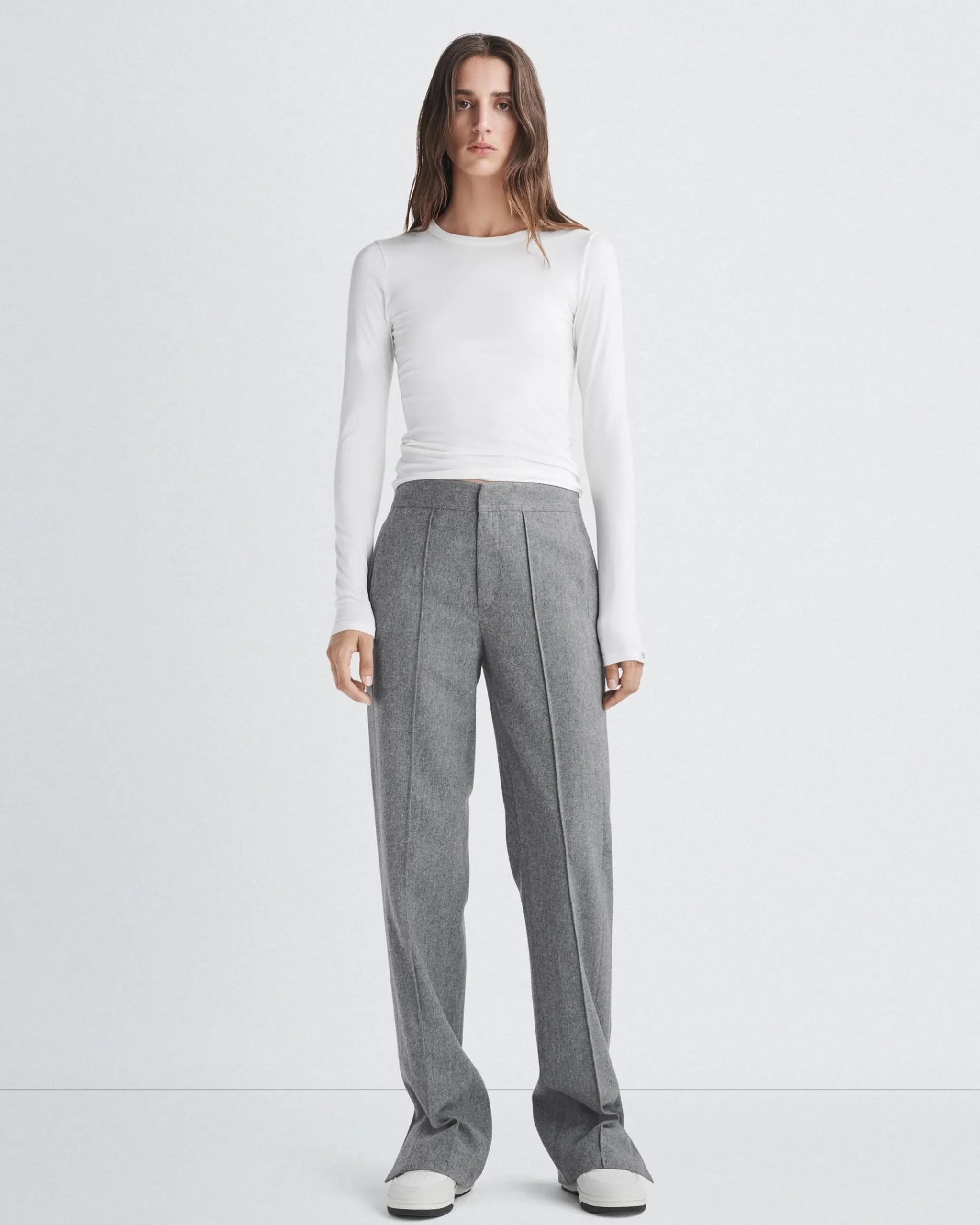 rag & bone Luca Long Sleeve Tee White New