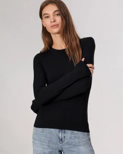 rag & bone Luca Long Sleeve Tee Black Store