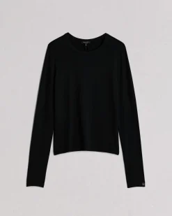 rag & bone Luca Long Sleeve Tee Black Store
