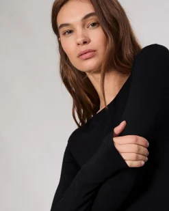 rag & bone Luca Long Sleeve Tee Black Store