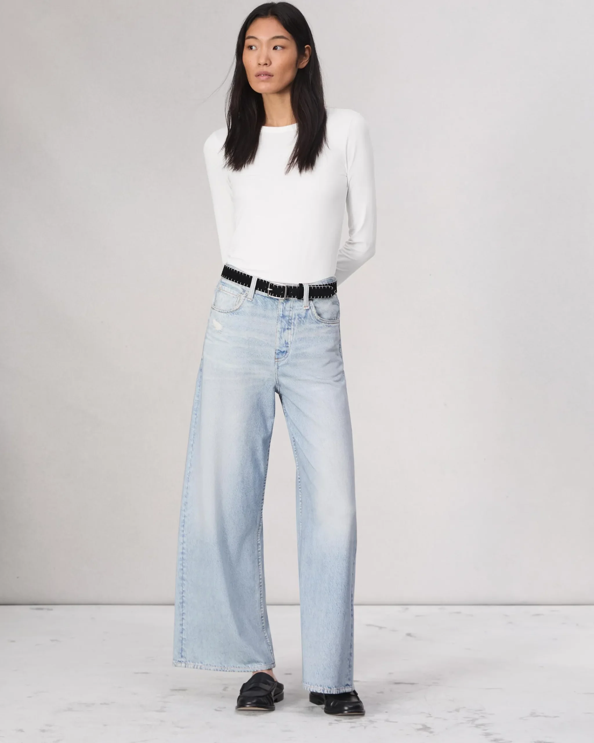 rag & bone Luca Long Sleeve Tee White Online