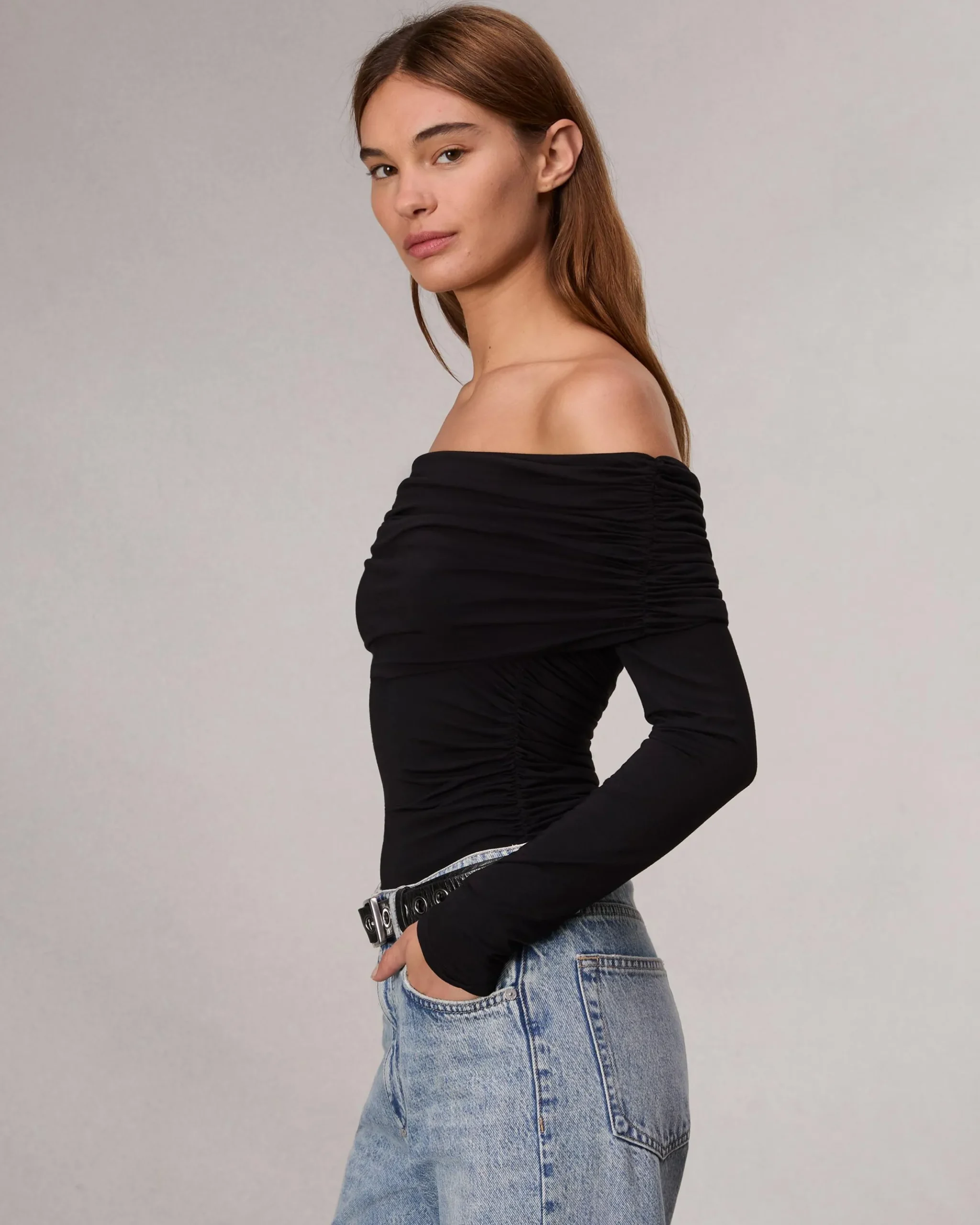 rag & bone Luca Off-Shoulder Top Black Online