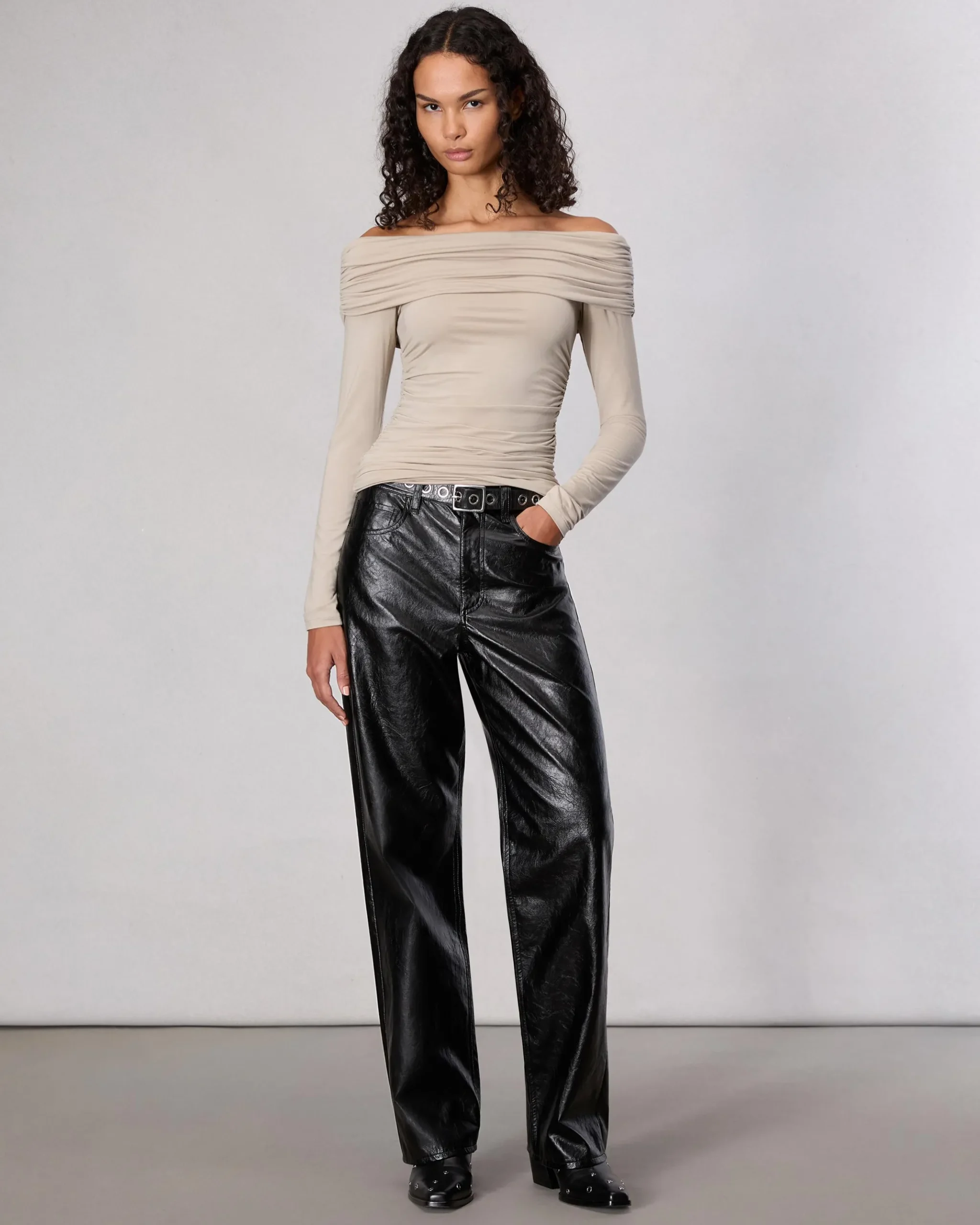 rag & bone Luca Off-Shoulder Top Island Fossil Outlet