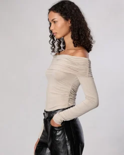 rag & bone Luca Off-Shoulder Top Island Fossil Outlet