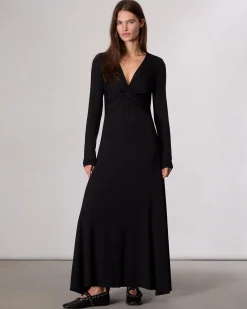 rag & bone Luca Twist Maxi Dress Black Store