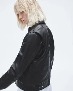 rag & bone Manon Leather Jacket Black Sale