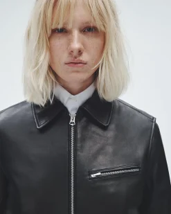 rag & bone Manon Leather Jacket Black Sale