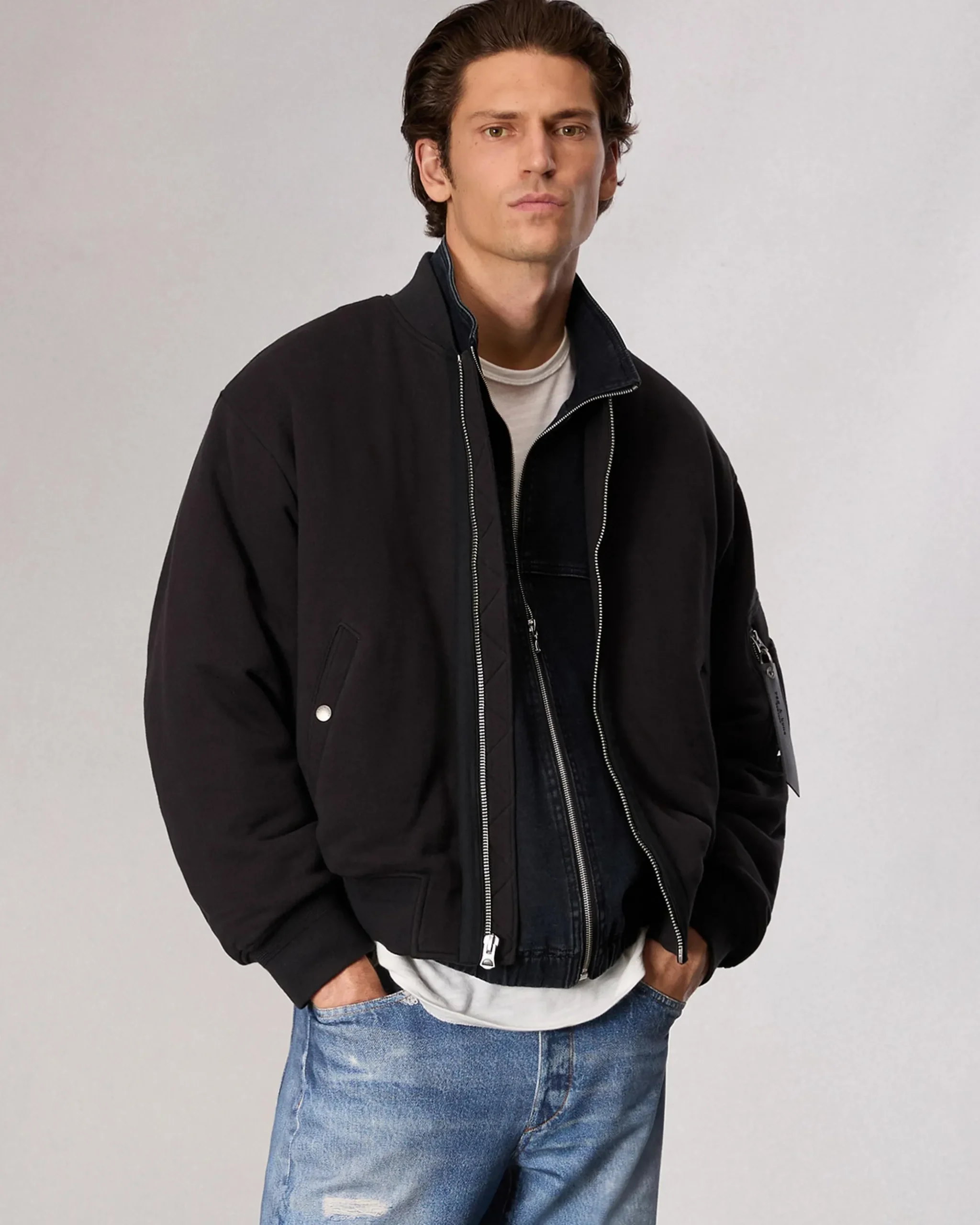 rag & bone Manston Bomber Jacket Black Flash Sale