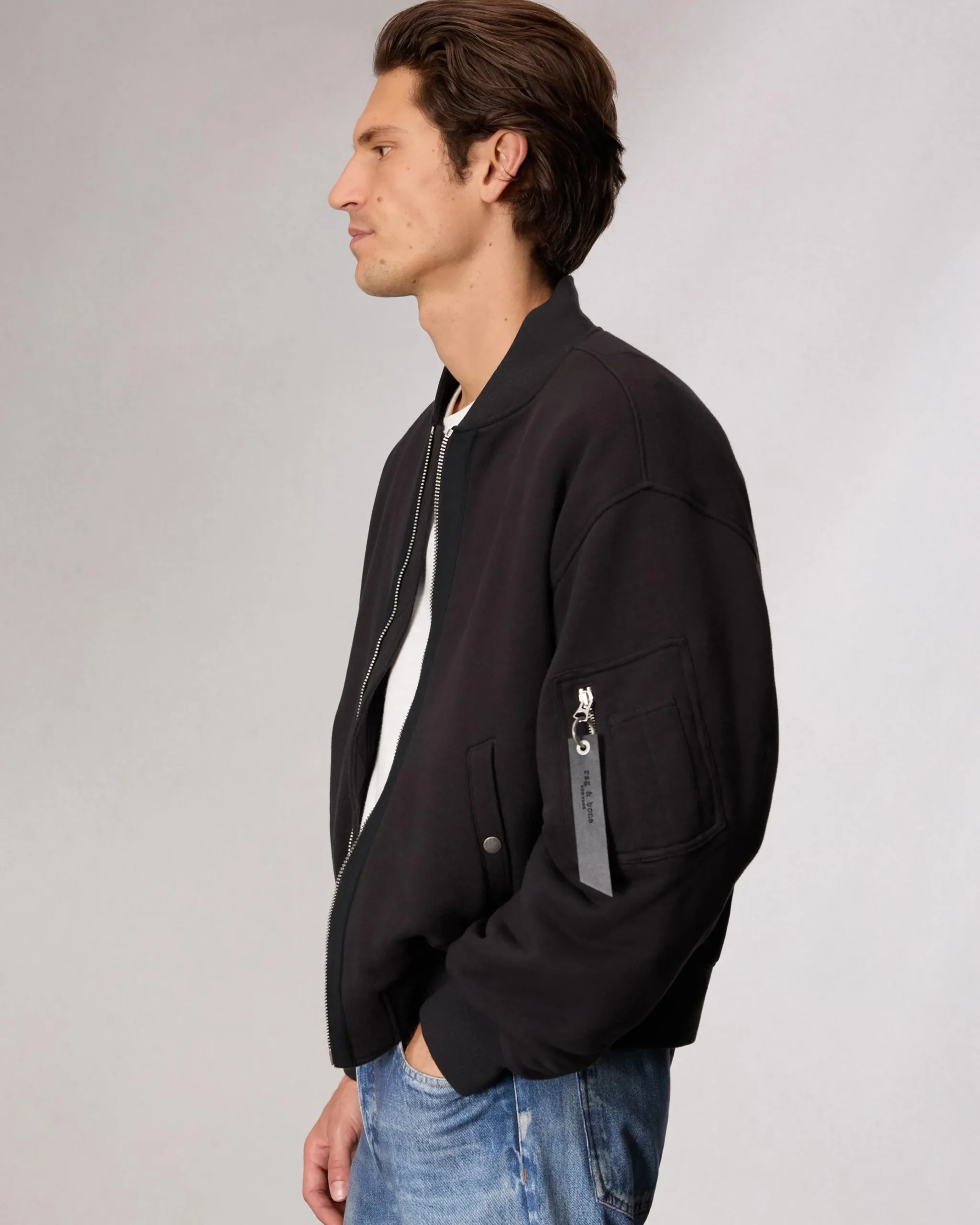 rag & bone Manston Bomber Jacket Black Flash Sale