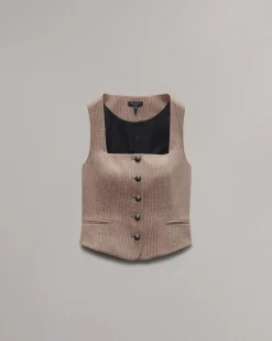 rag & bone Mariana Plaid Vest Camel Plaid Cheap