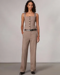rag & bone Mariana Plaid Vest Camel Plaid Cheap