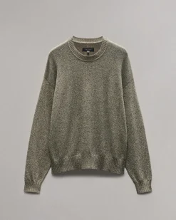 rag & bone Marled Cotton Sweater Army Multi Best Sale