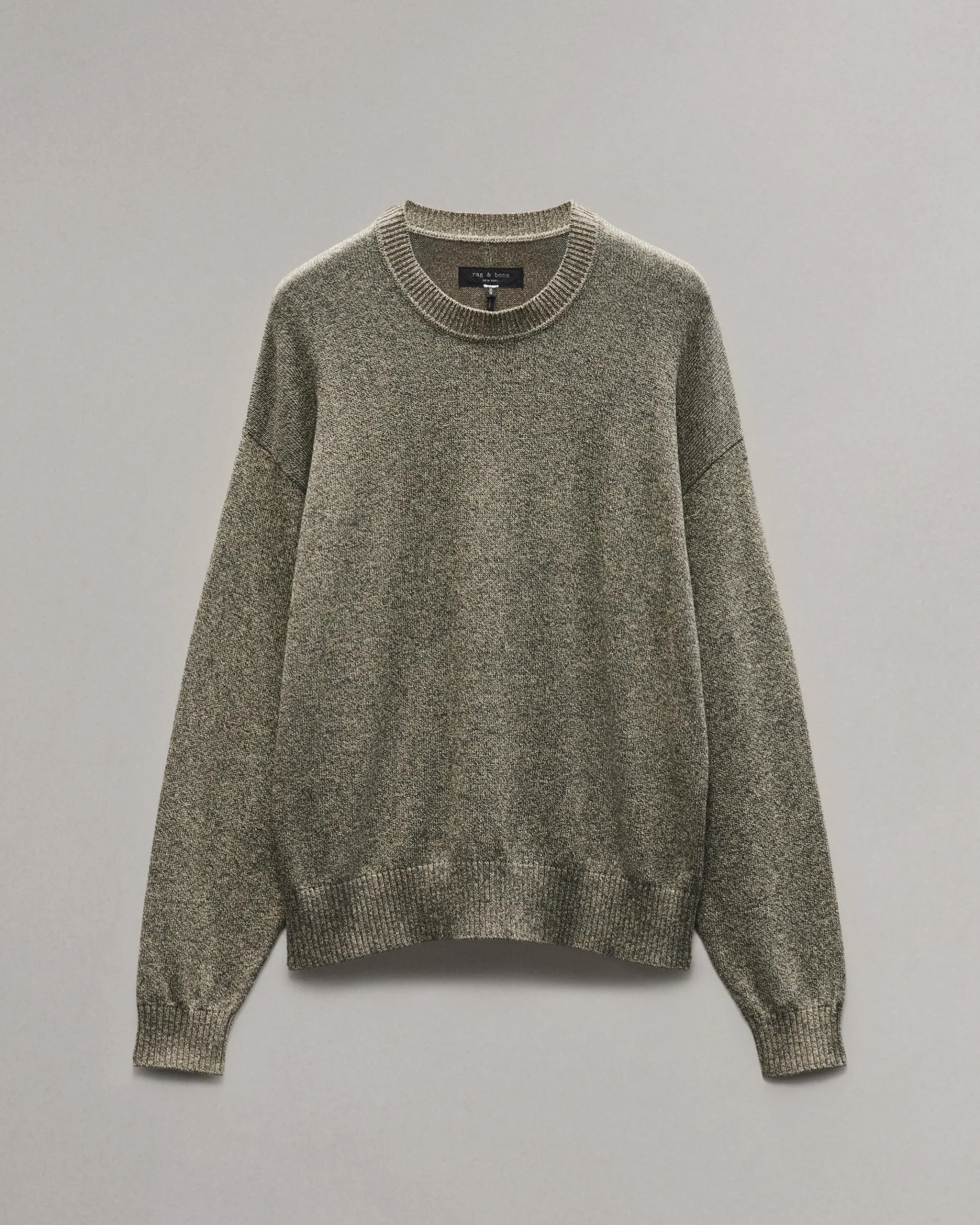 rag & bone Marled Cotton Sweater Army Multi Best Sale
