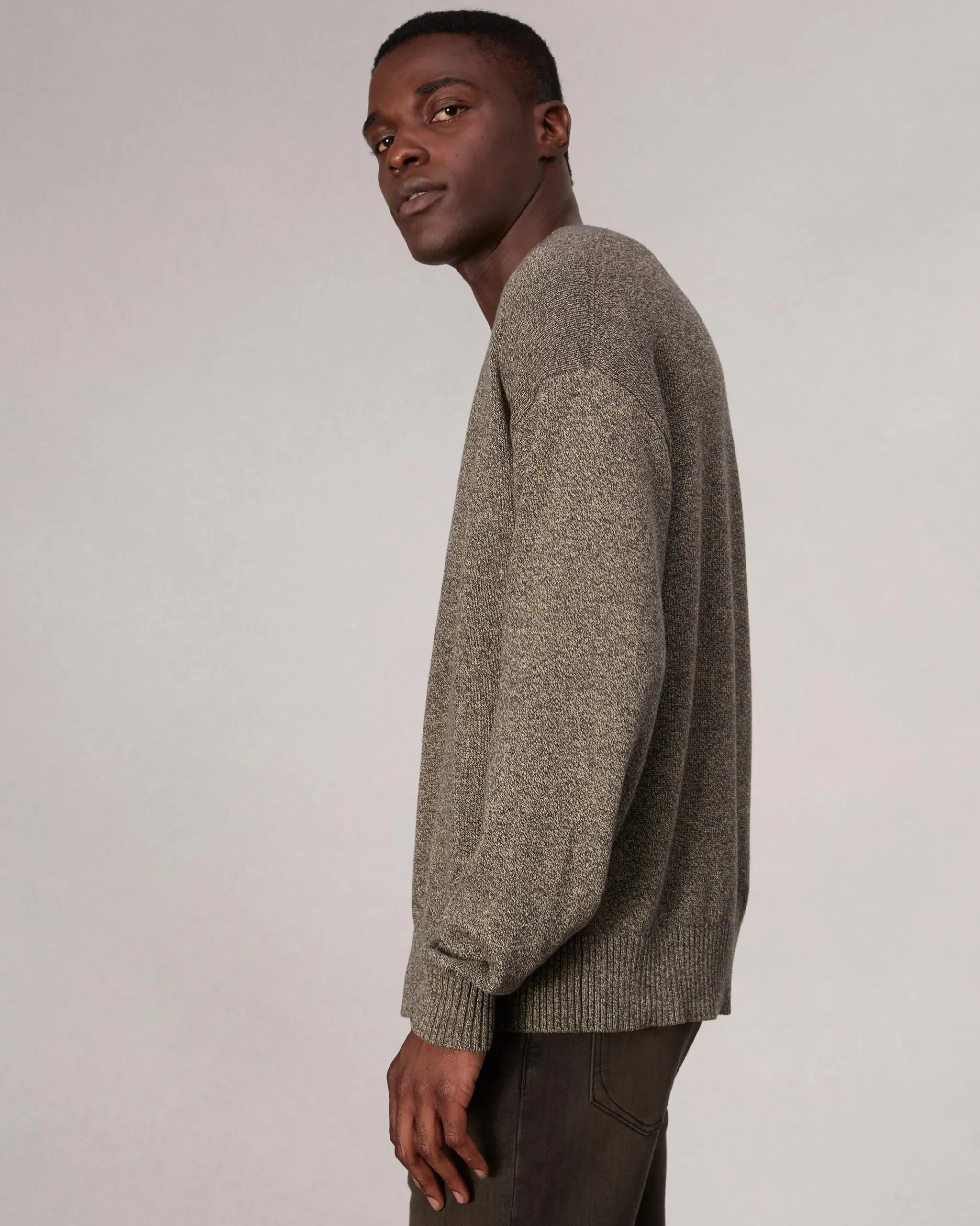 rag & bone Marled Cotton Sweater Army Multi Best Sale