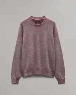 rag & bone Marled Cotton Sweater Maroon Multi Fashion