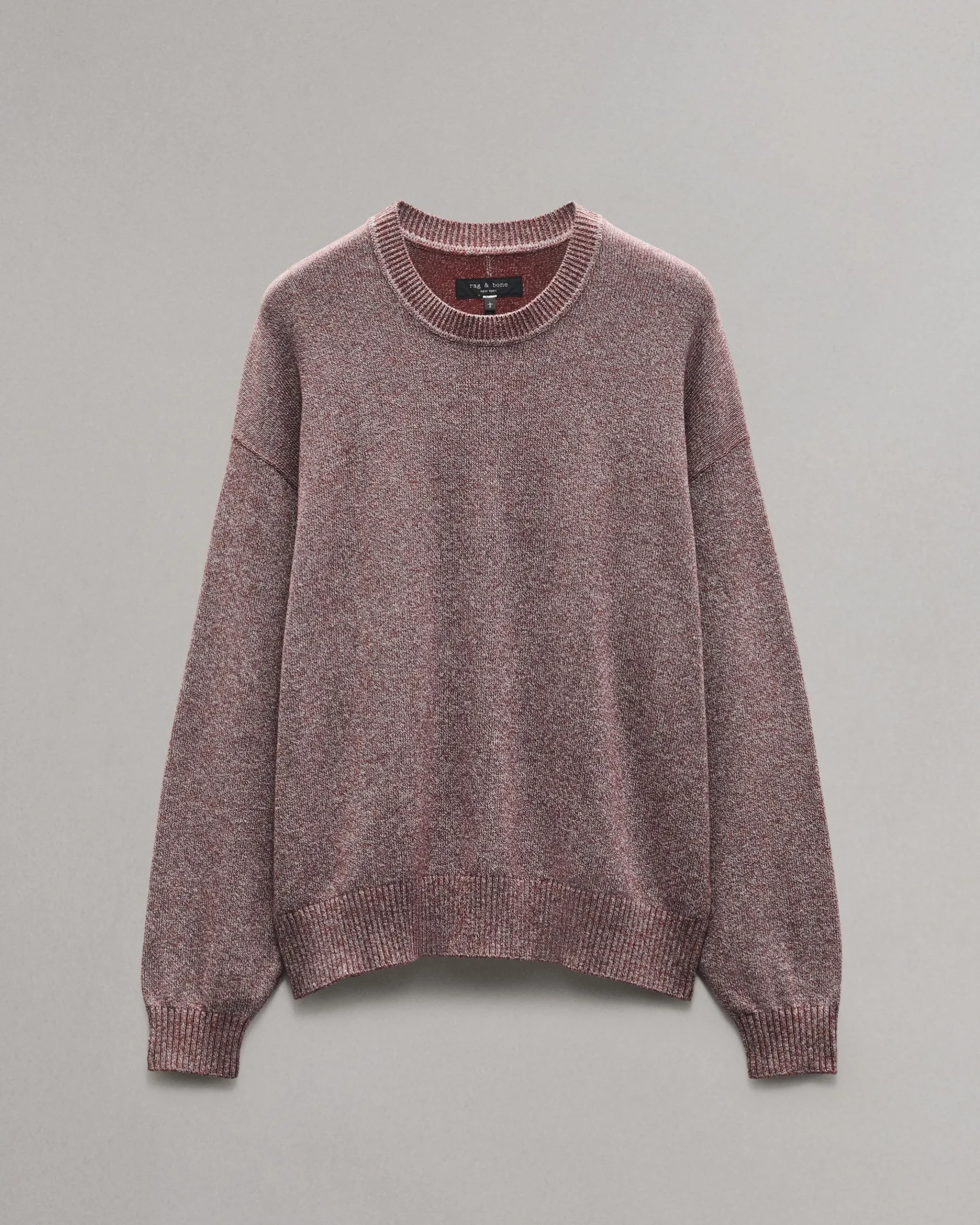 rag & bone Marled Cotton Sweater Maroon Multi Fashion