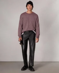 rag & bone Marled Cotton Sweater Maroon Multi Fashion