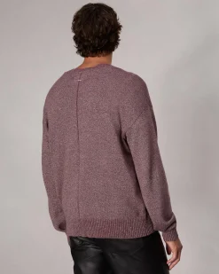rag & bone Marled Cotton Sweater Maroon Multi Fashion