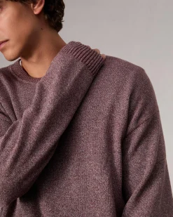 rag & bone Marled Cotton Sweater Maroon Multi Fashion