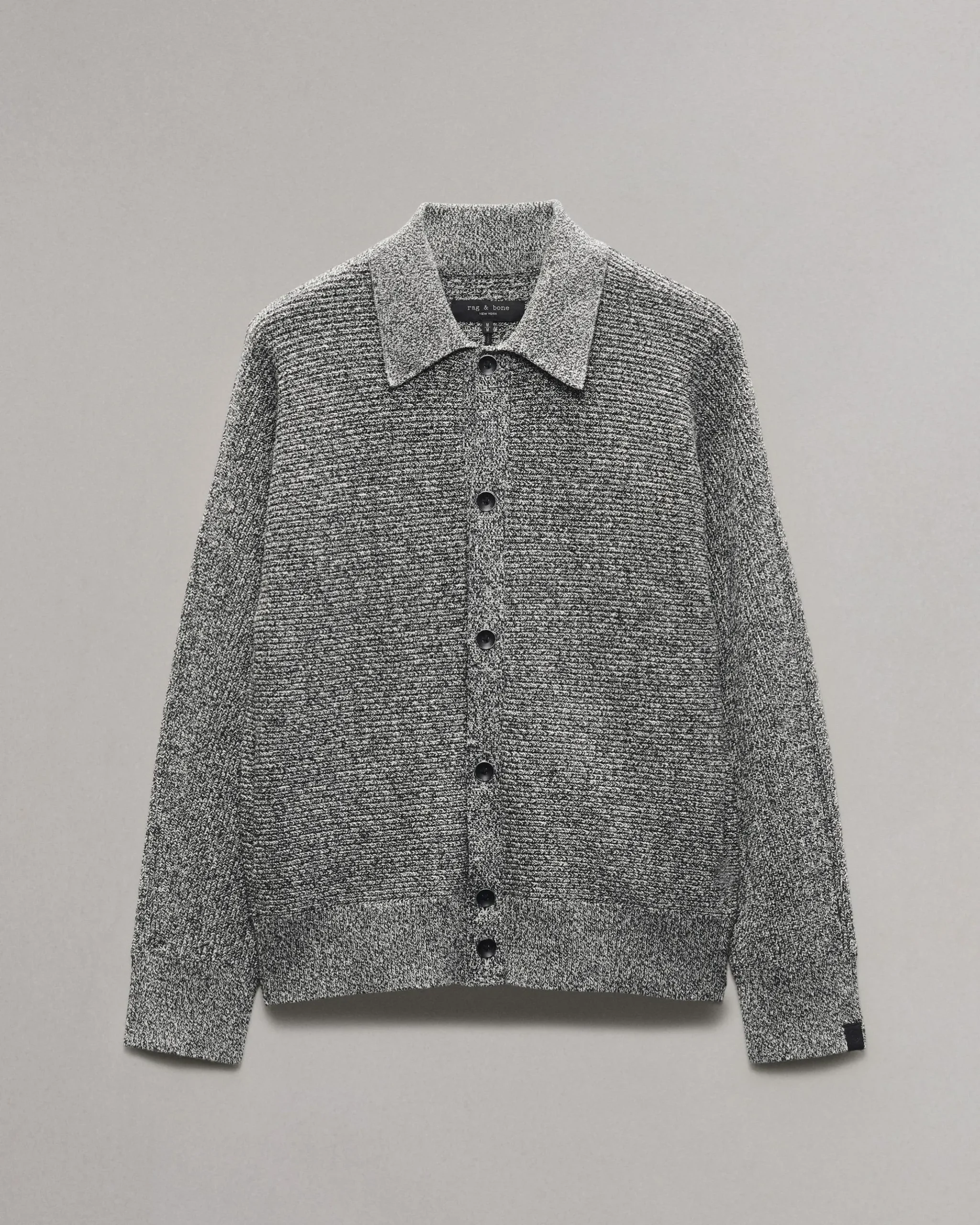 rag & bone Marled Cotton-Blend Cardigan Black Multi Hot