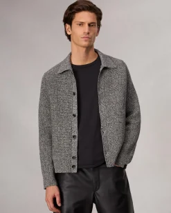 rag & bone Marled Cotton-Blend Cardigan Black Multi Hot