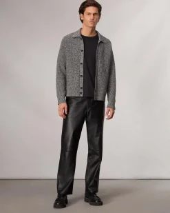 rag & bone Marled Cotton-Blend Cardigan Black Multi Hot