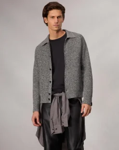 rag & bone Marled Cotton-Blend Cardigan Black Multi Hot